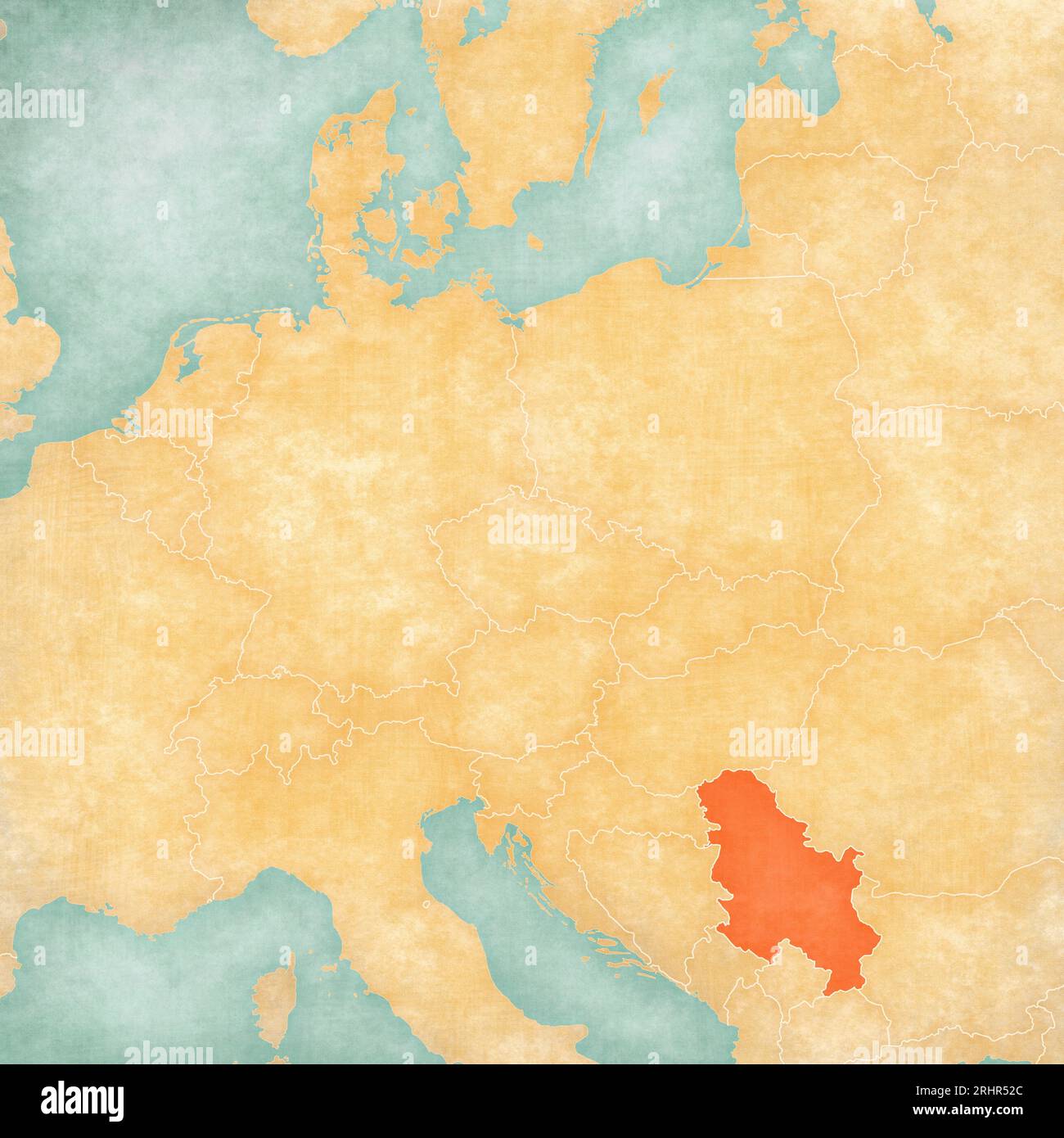 Geographic map of European country Serbia and Vojvodina state autonomy  Stock Photo - Alamy