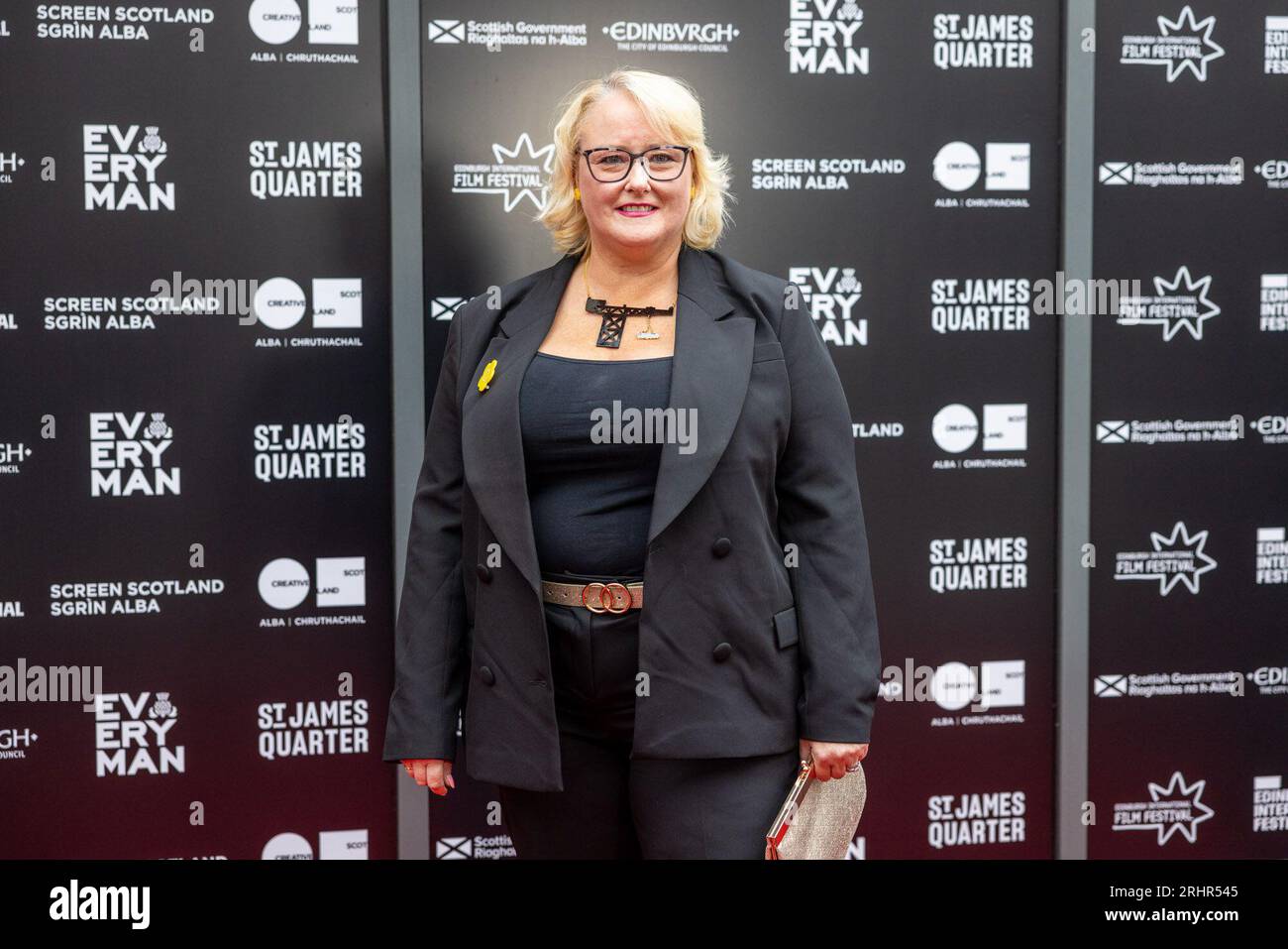 Edinburgh, United Kingdom. 18 August, 2023 Pictured: Christina McKelvie, Minister for Culture, Europe & International Development. The Edinburgh International Film Festival opens with the world premiere of Silent Roar, the debut feature from Scottish writer and director Johnny Barrington.. Credit: Rich Dyson/Alamy Live News Stock Photo