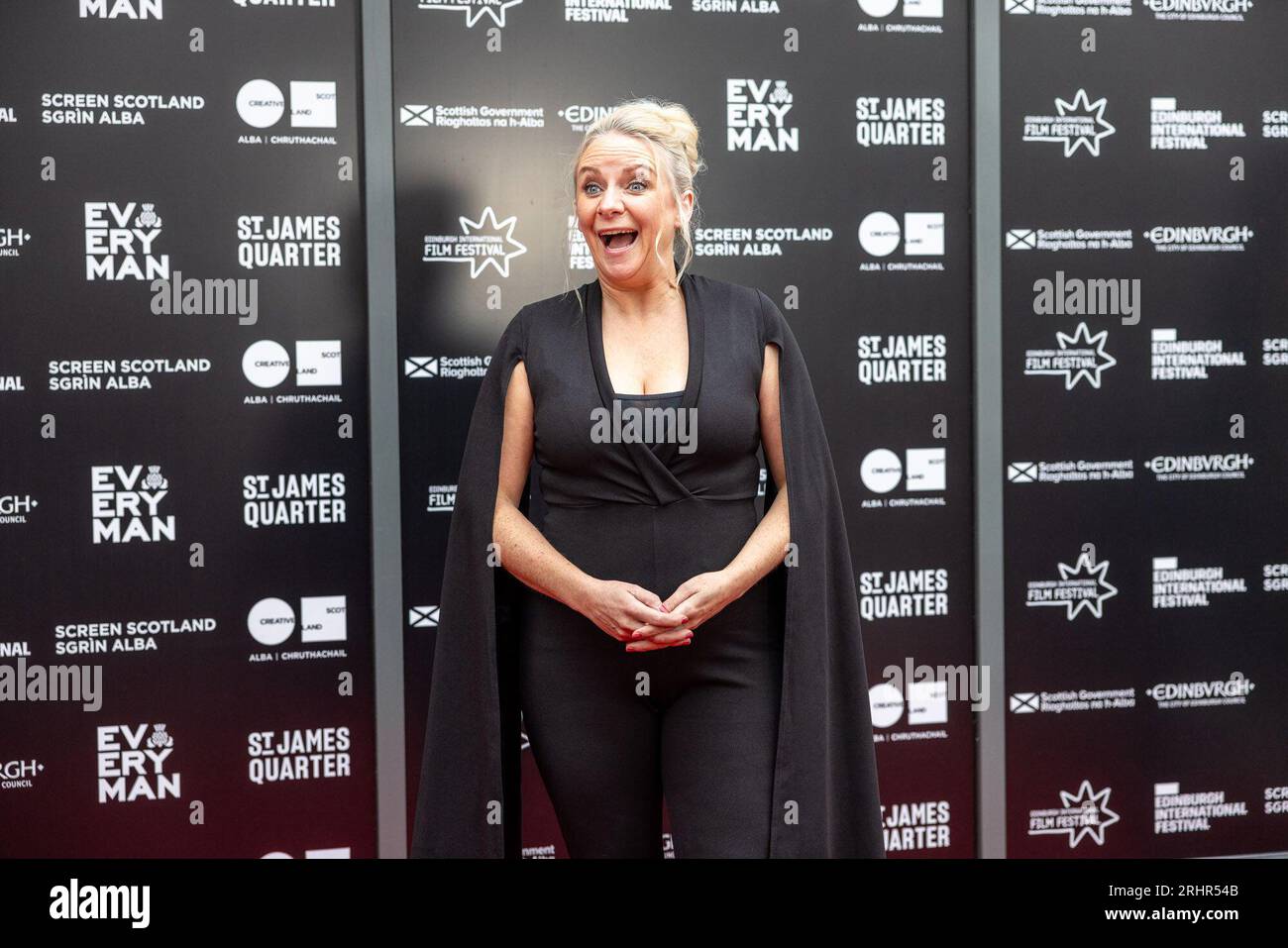Edinburgh, United Kingdom. 18 August, 2023 Pictured: Victoria Balnaves Aitken. The Edinburgh International Film Festival opens with the world premiere of Silent Roar, the debut feature from Scottish writer and director Johnny Barrington.. Credit: Rich Dyson/Alamy Live News Stock Photo