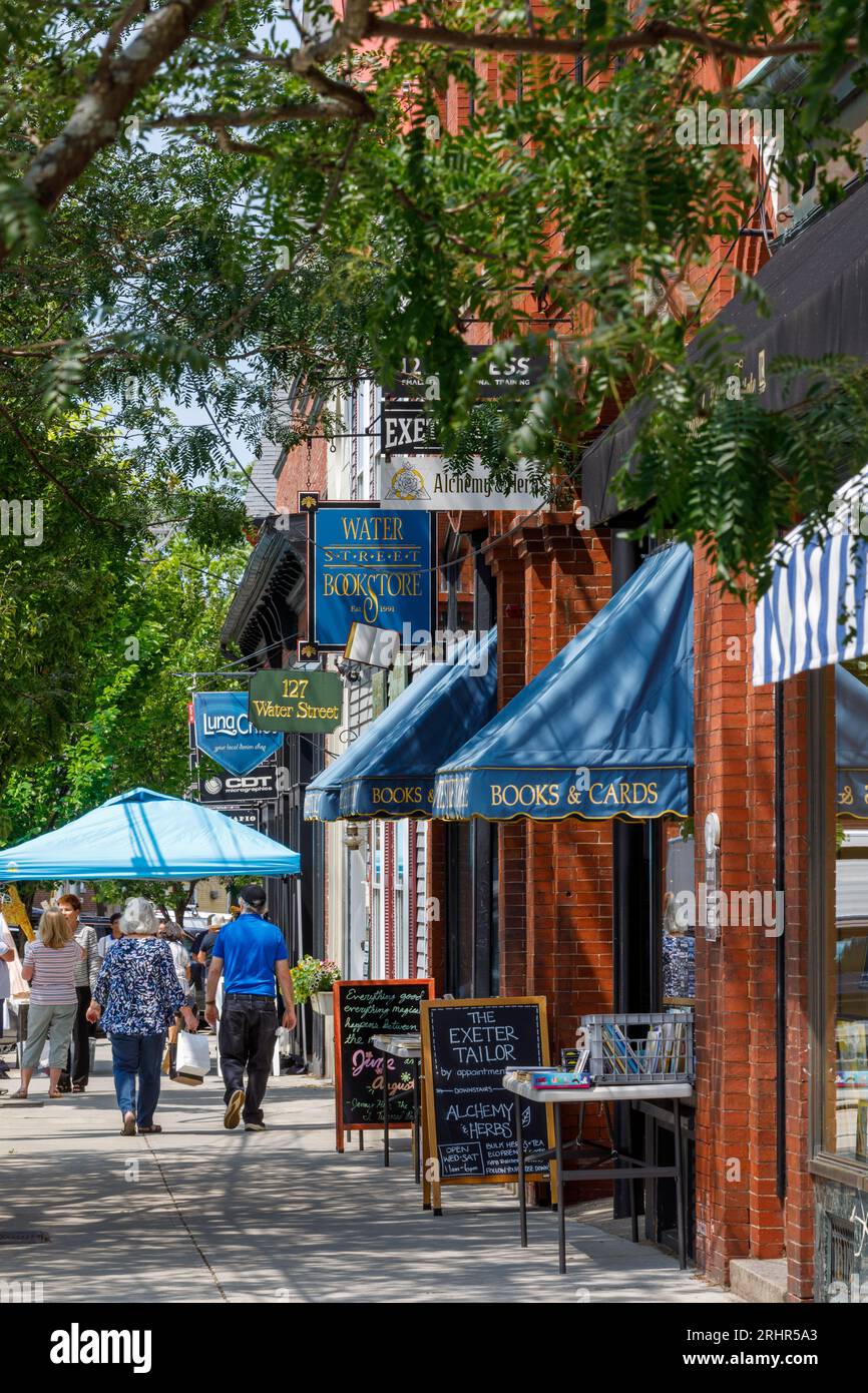 Shops on Water Street, Exeter, New Hampshire, USA. Stock Photo