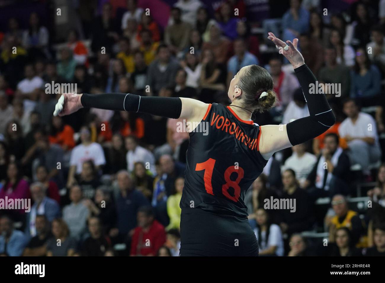 ANTALYA, TURKIYE - DECEMBER 18, 2022: Irina Voronkova serves during ...