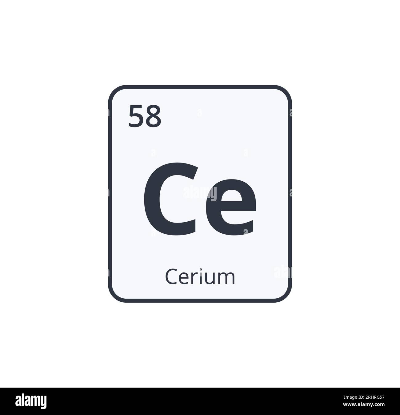 Cerium Chemical Symbol.  Stock Vector