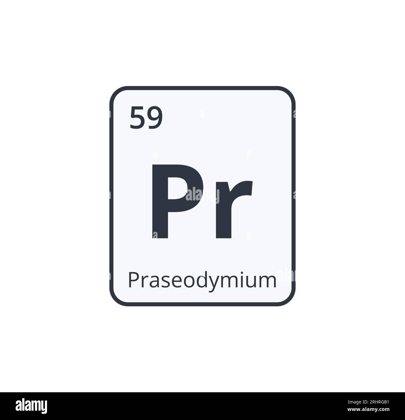 Praseodymium Chemical Symbol. Graphic for Science Designs Stock Vector