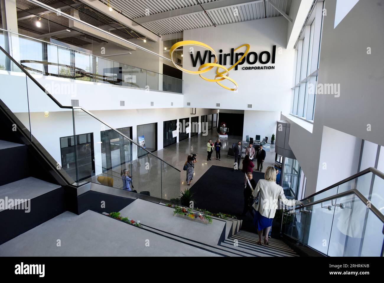 Tours are given following the ribbon cutting for Whirlpool Corp.'s new ...