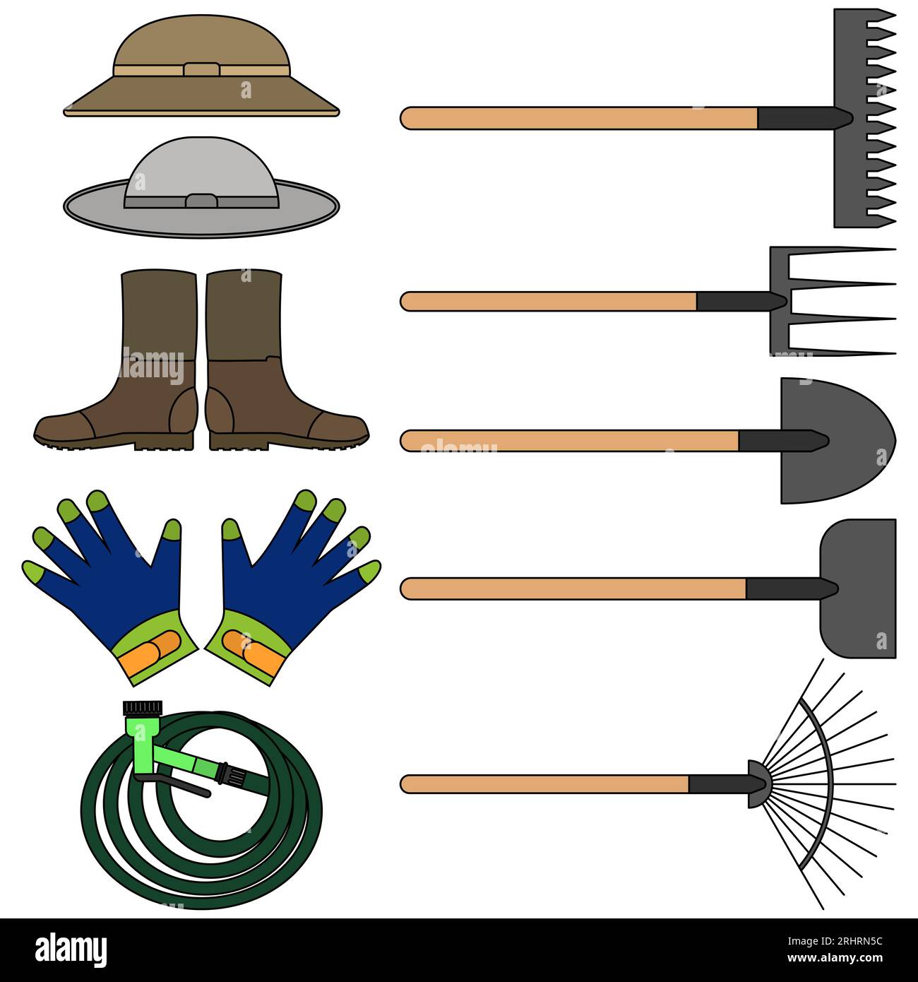 Watering hose reel icon. Side view. Advertisement for garden tools