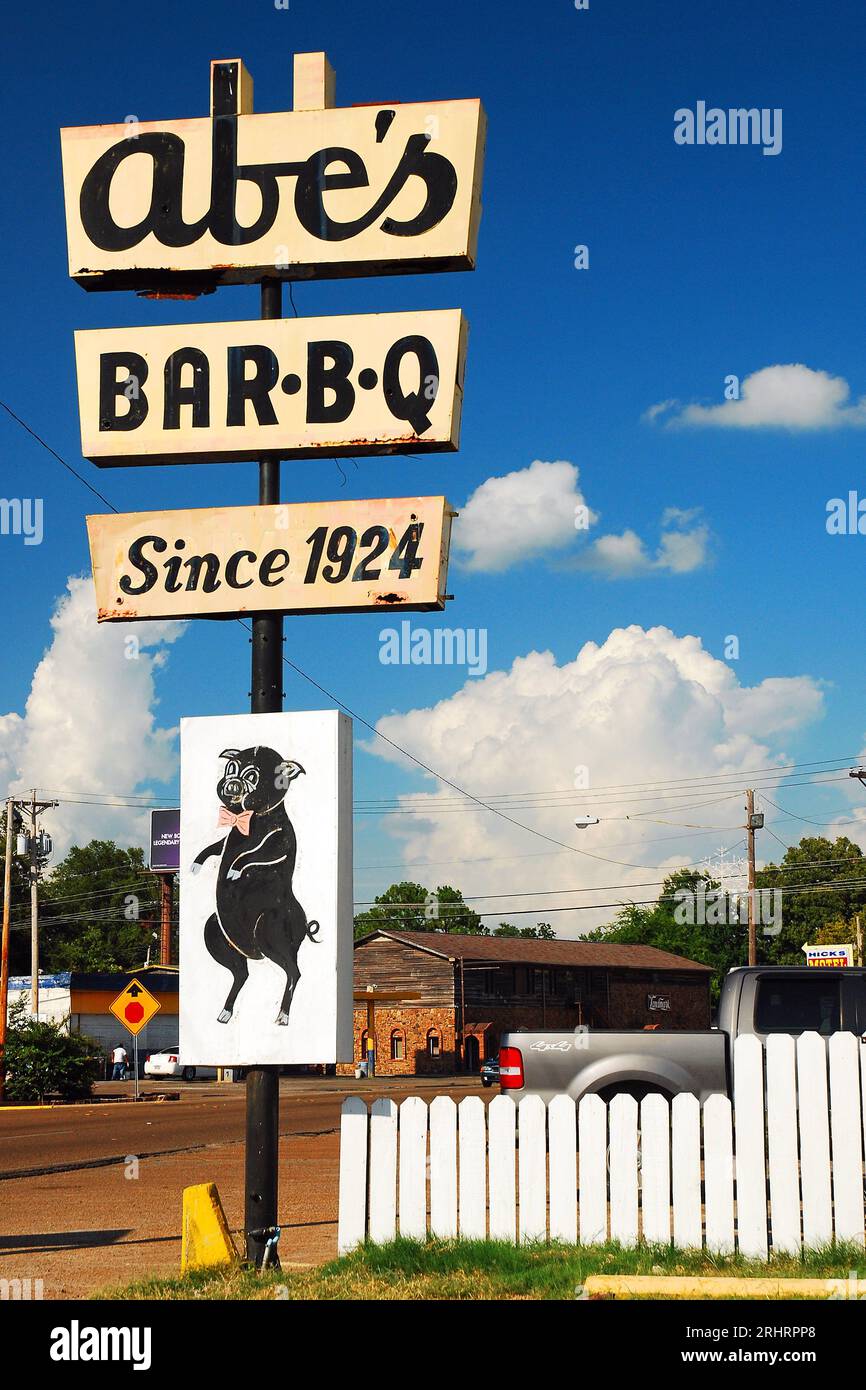 Abe's BBQ has been feeding the hungry residents of Clarksdale, Mississippi since 1924 with local and southern cuisine Stock Photo