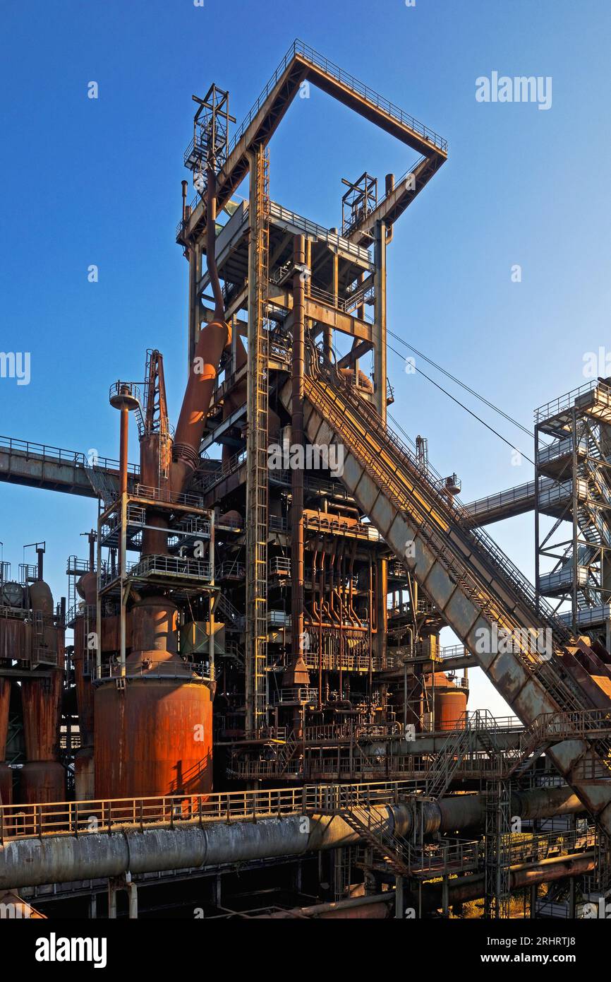 blast furnace, decommissioned industrial plant Phoenix-West in the Hoerde district, Germany, North Rhine-Westphalia, Ruhr Area, Dortmund Stock Photo