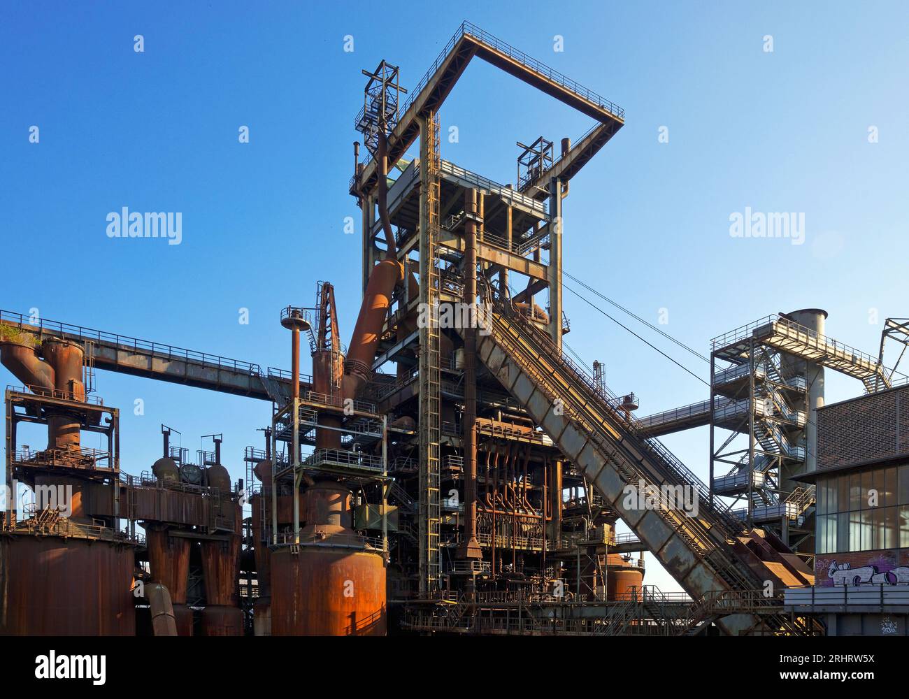blast furnace, decommissioned industrial plant Phoenix-West in the Hoerde district, Germany, North Rhine-Westphalia, Ruhr Area, Dortmund Stock Photo