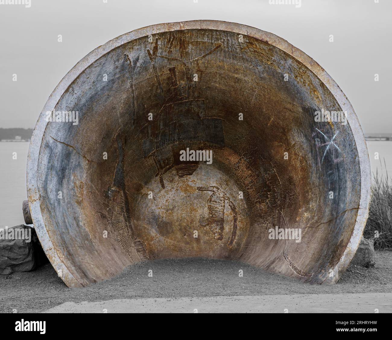 A ladle from  the Asarco Copper Smelter located at Dune Park in Tacoma, WA Stock Photo