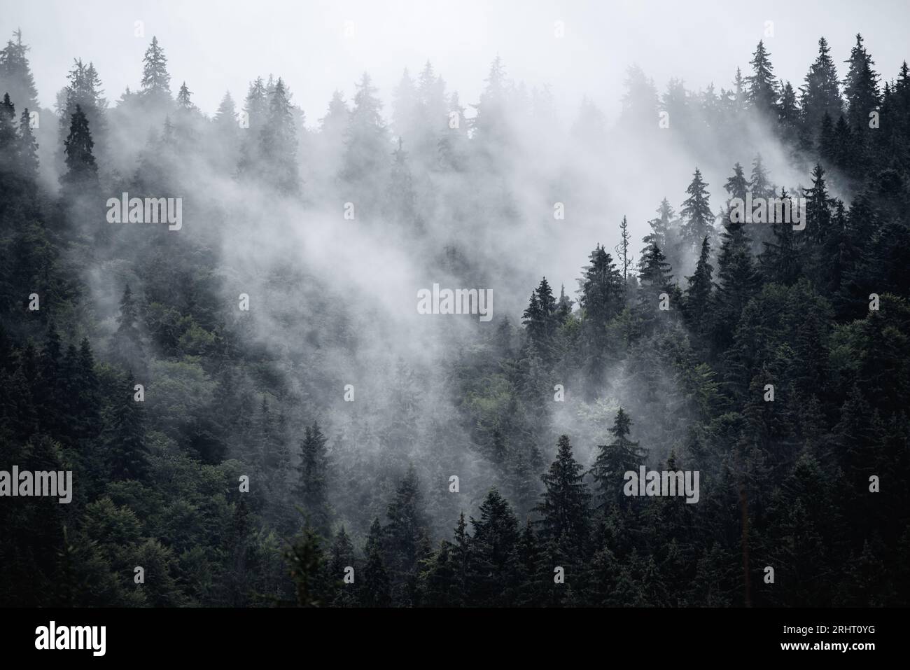 Misty mountain landscape Stock Photo - Alamy