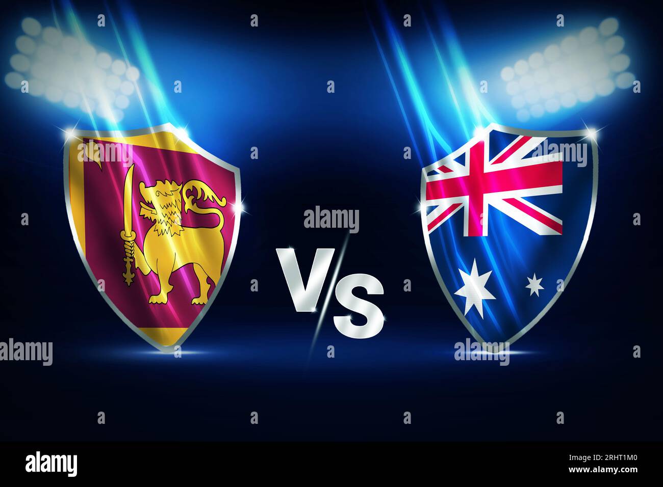 Sri Lanka Vs Australia Cricket match fixture background design with