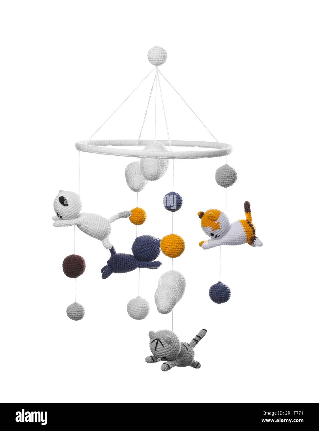 Cute baby crib mobile isolated on white Stock Photo Alamy