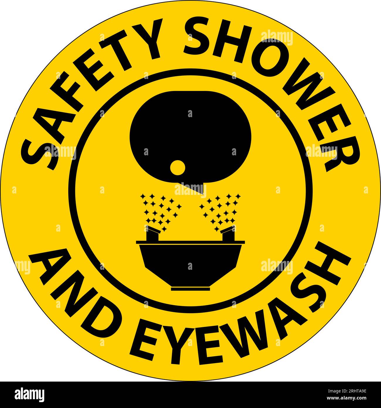 Floor Sign Safety Shower And Eyewash Stock Vector Image & Art Alamy