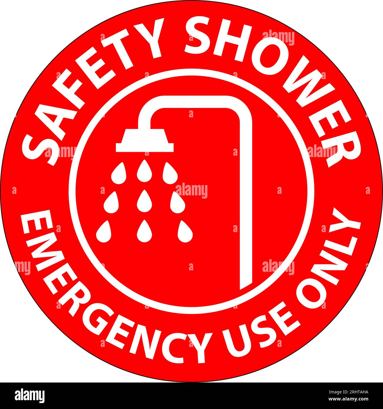 Safety Shower Sign, Safety Shower Emergency Use Only Stock Vector