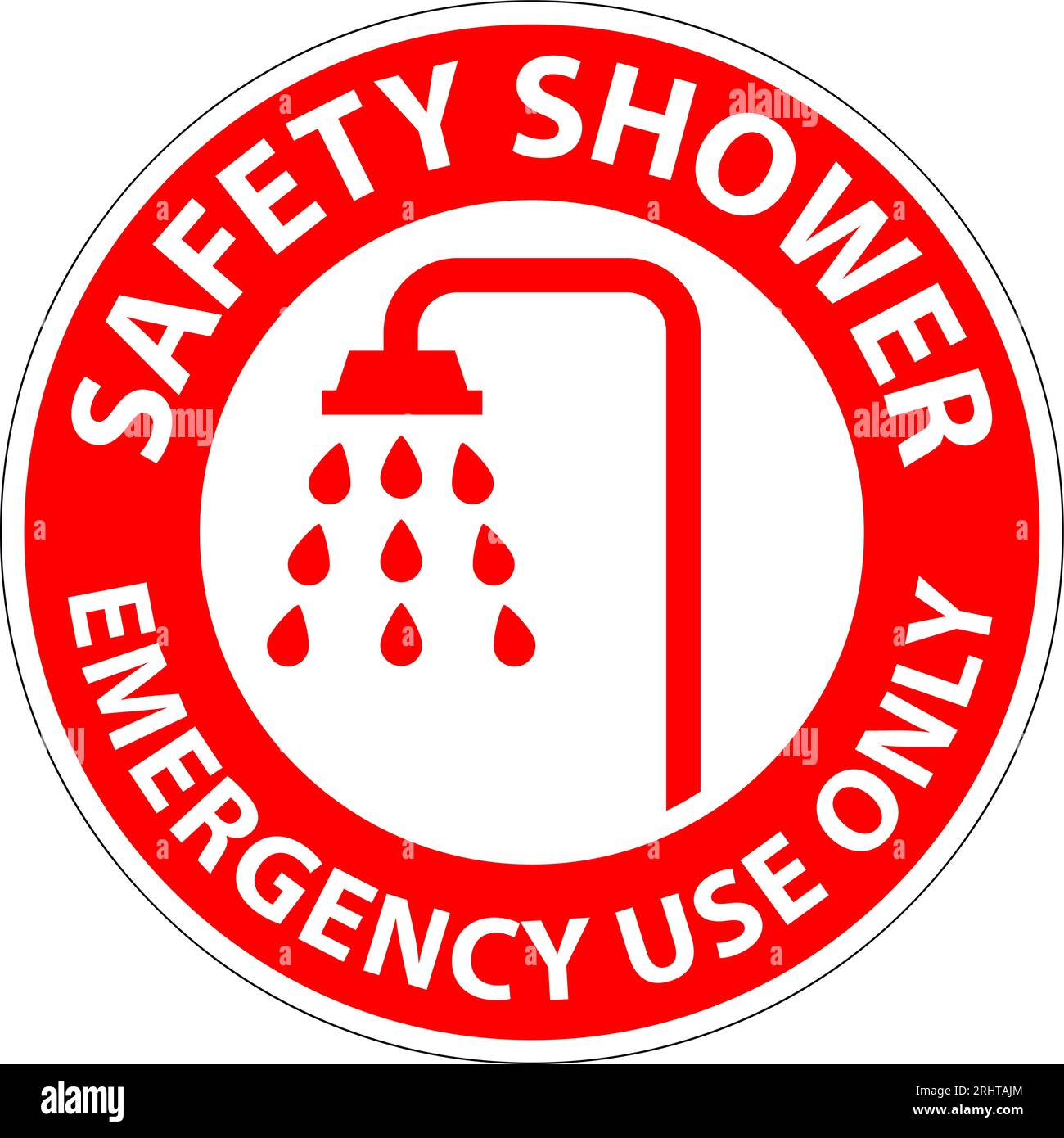 Safety Shower Sign, Safety Shower Emergency Use Only Stock Vector