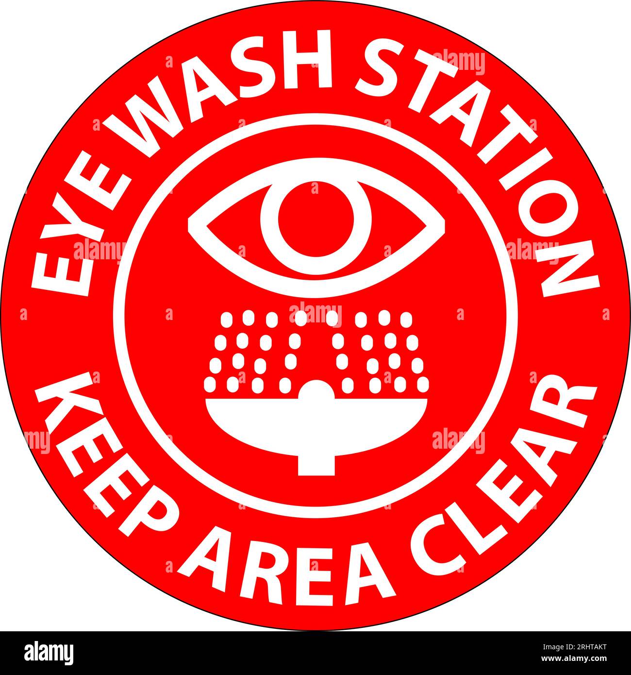 Floor Sign Eye Wash Station Keep Area Clear Stock Vector Image & Art