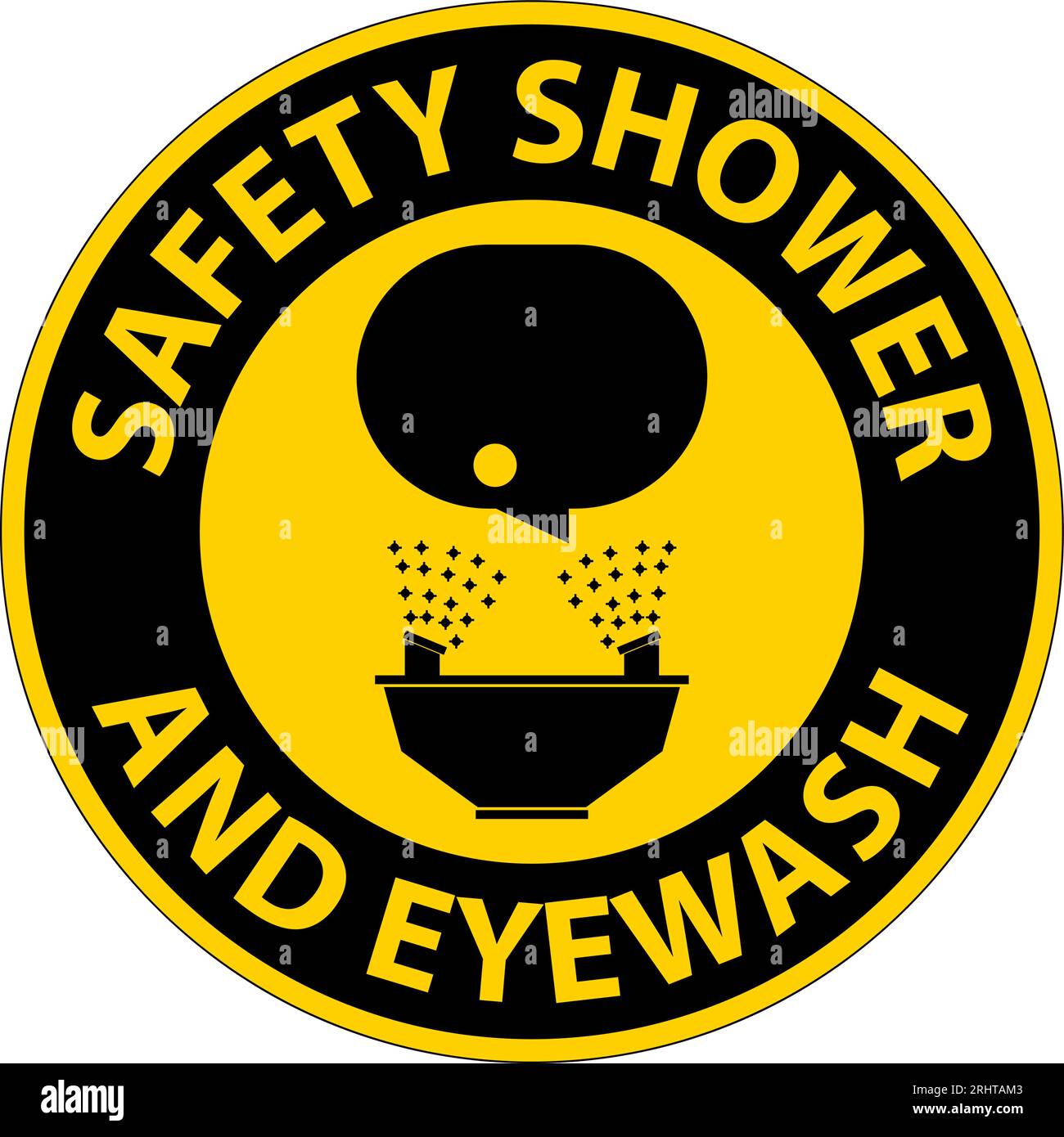 Floor Sign Safety Shower And Eyewash Stock Vector Image & Art Alamy