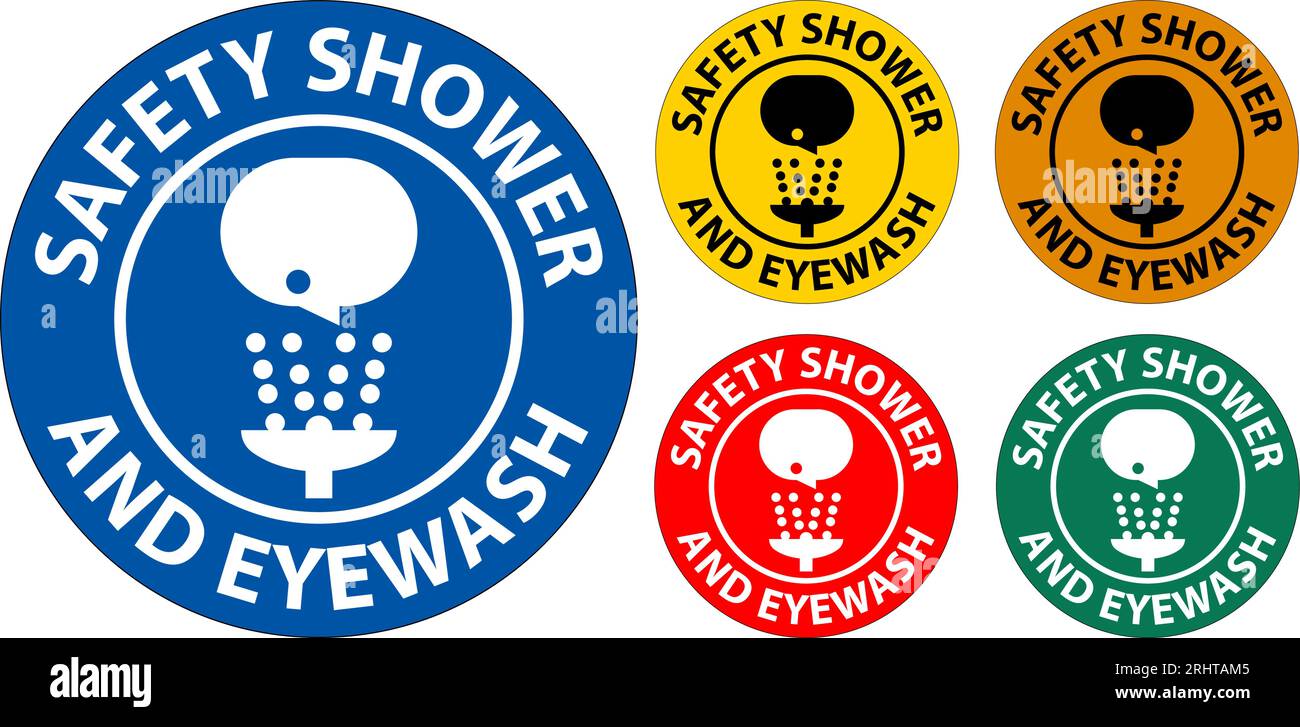 Floor Sign Safety Shower And Eyewash Stock Vector Image & Art Alamy