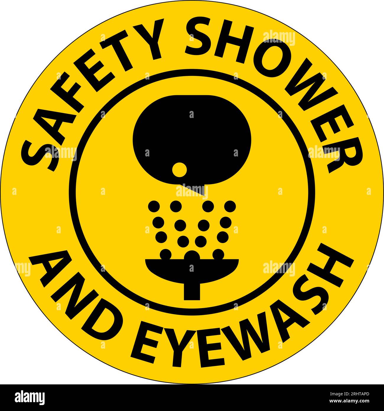 Floor Sign Safety Shower And Eyewash Stock Vector Image & Art Alamy