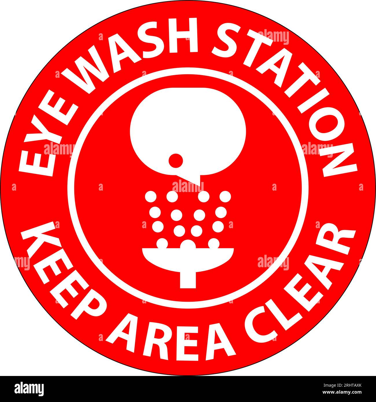 Floor Sign Eye Wash Station Keep Area Clear Stock Vector Image & Art
