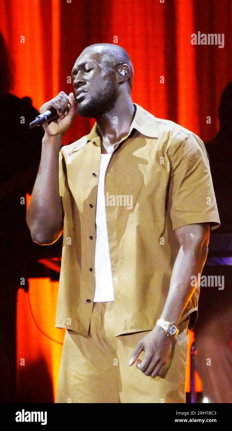 London, UK . 18th Aug, 2023. 18th August 2023  London UK  Stormzy  Performance at All Points East Credit: glamourstock/Alamy Live News Stock Photo