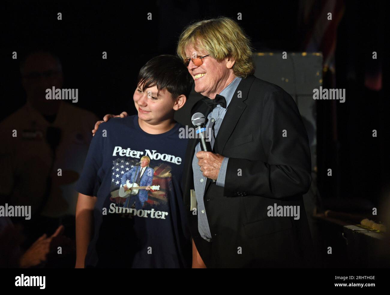 Hiawassee, GA, USA. 18th Aug, 2023. on stage for Peter Noone in Concert at Georgia Mountain Fairgrounds, Anderson Music Hall, Hiawassee, GA August 18, 2023. Credit: Derek Storm/Everett Collection/Alamy Live News Stock Photo