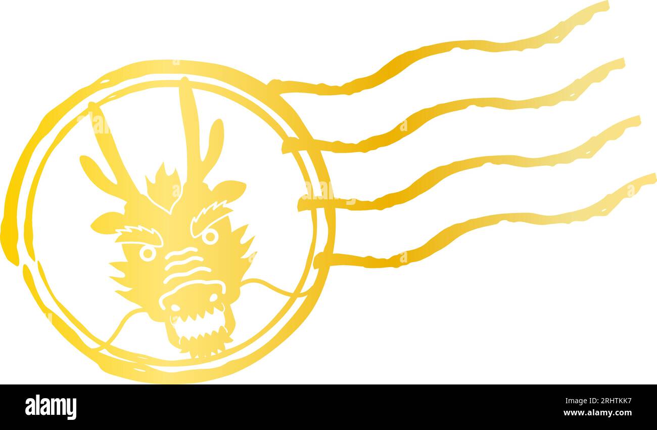Stamp material, postal stamps and postmarks for Year of the Dragon 2024