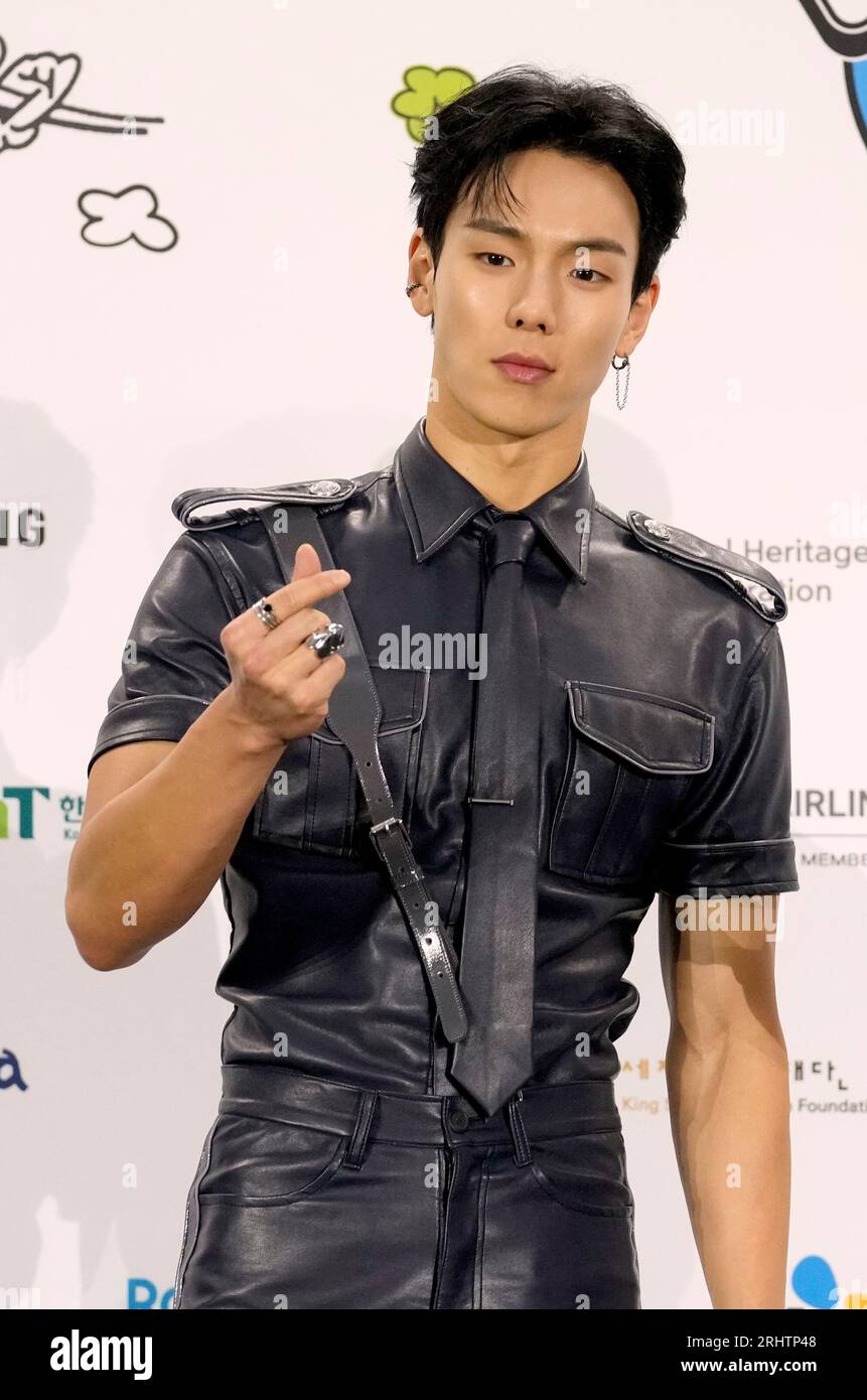 Shownu, of South Korean boy group Monsta X, attends KCON at