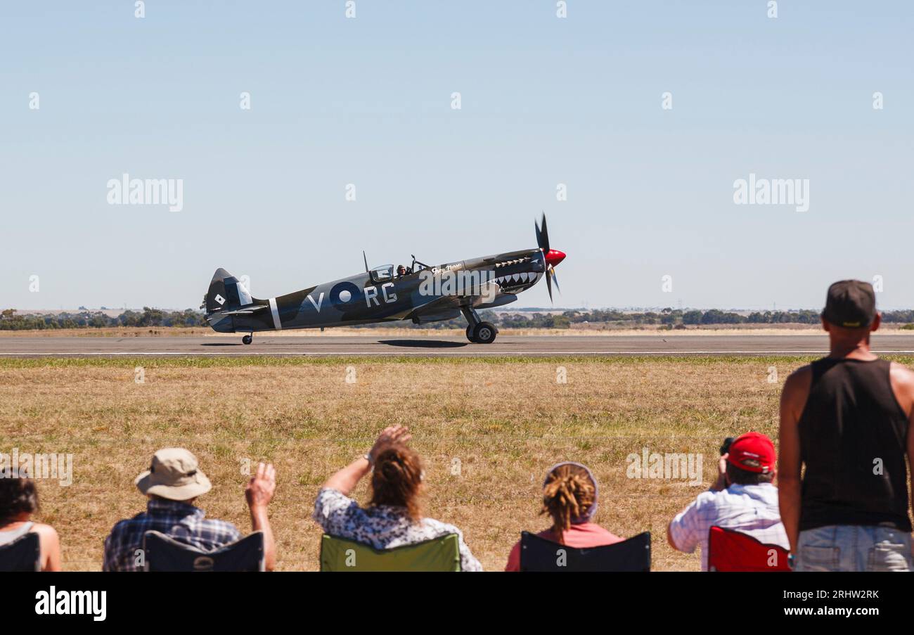 'Grey Nurse' Spitfire at Avalon Air Show Stock Photo