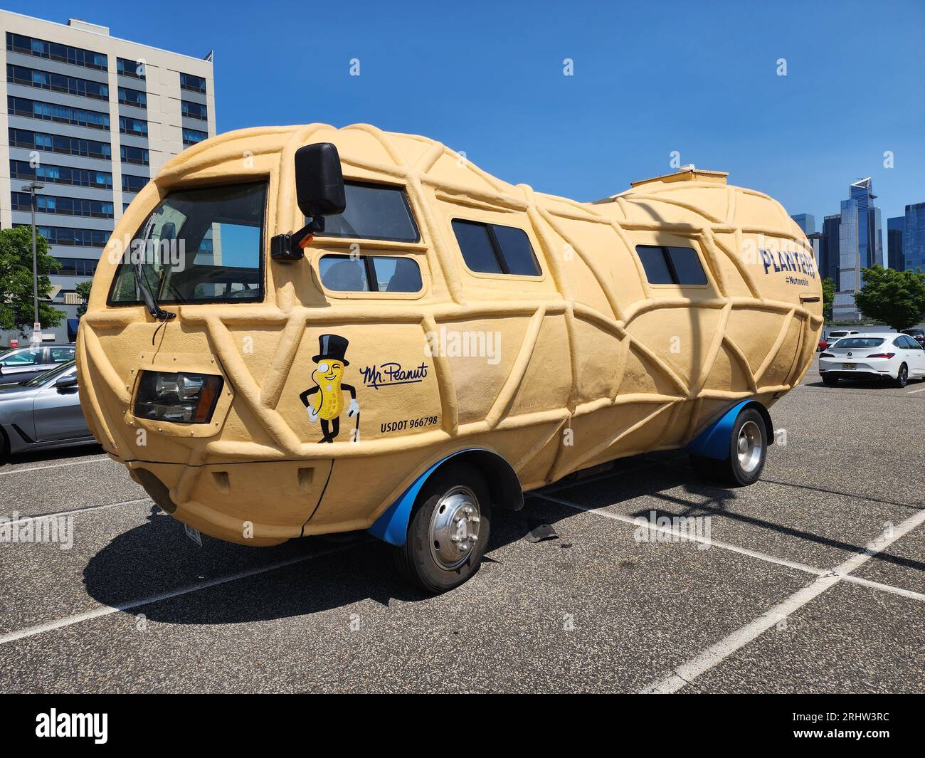 New York City, USA May 10, 2023 The Peanut Van planters nutmobile of