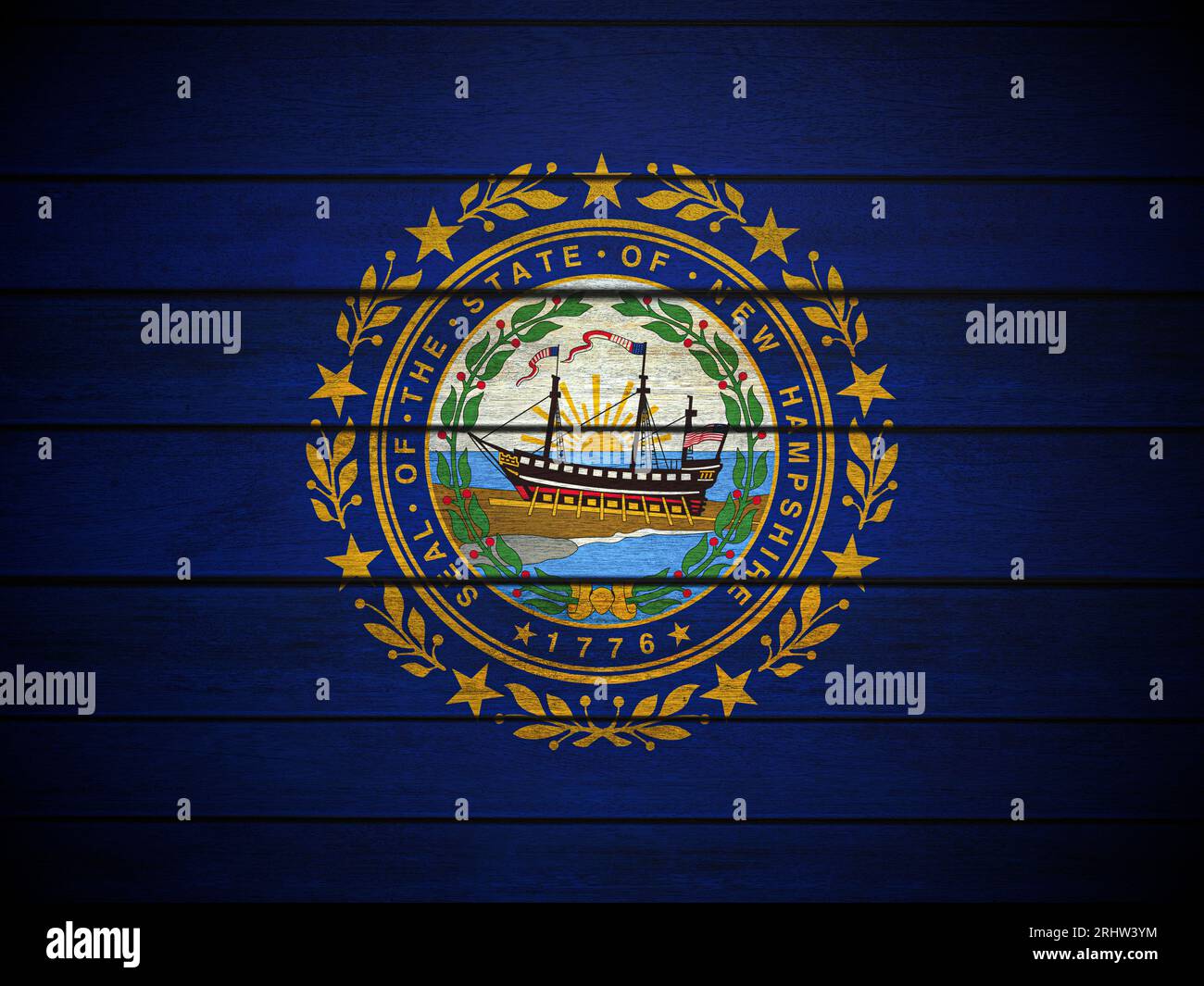 Wooden New Hampshire flag background. 3d illustration Stock Photo - Alamy