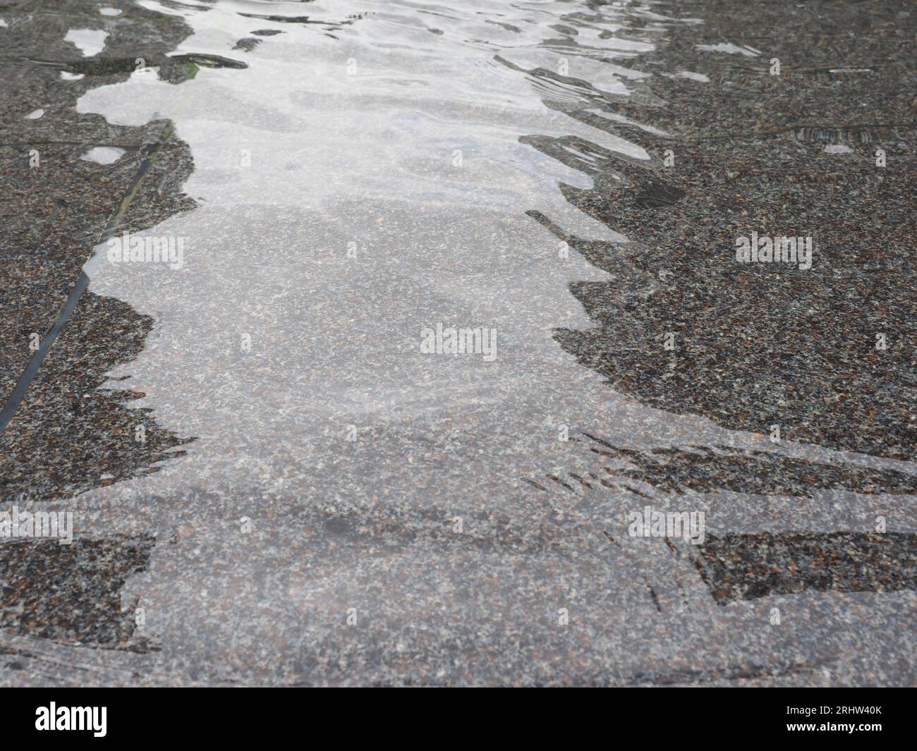 puddle of rain water surface useful as a background Stock Photo - Alamy