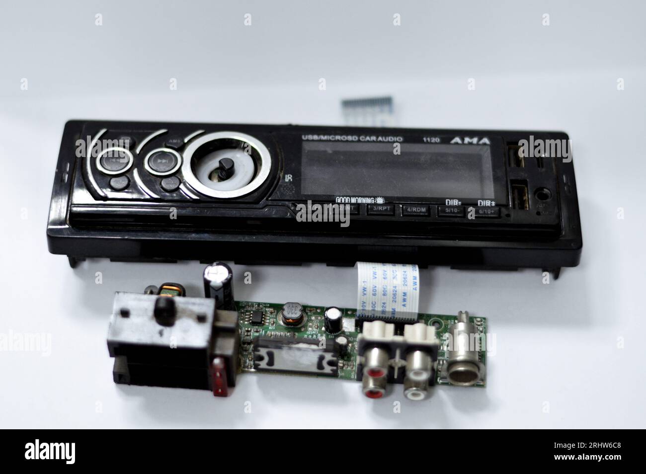 Cairo, Egypt, August 9 2023 Car USB microSD audio player electronic