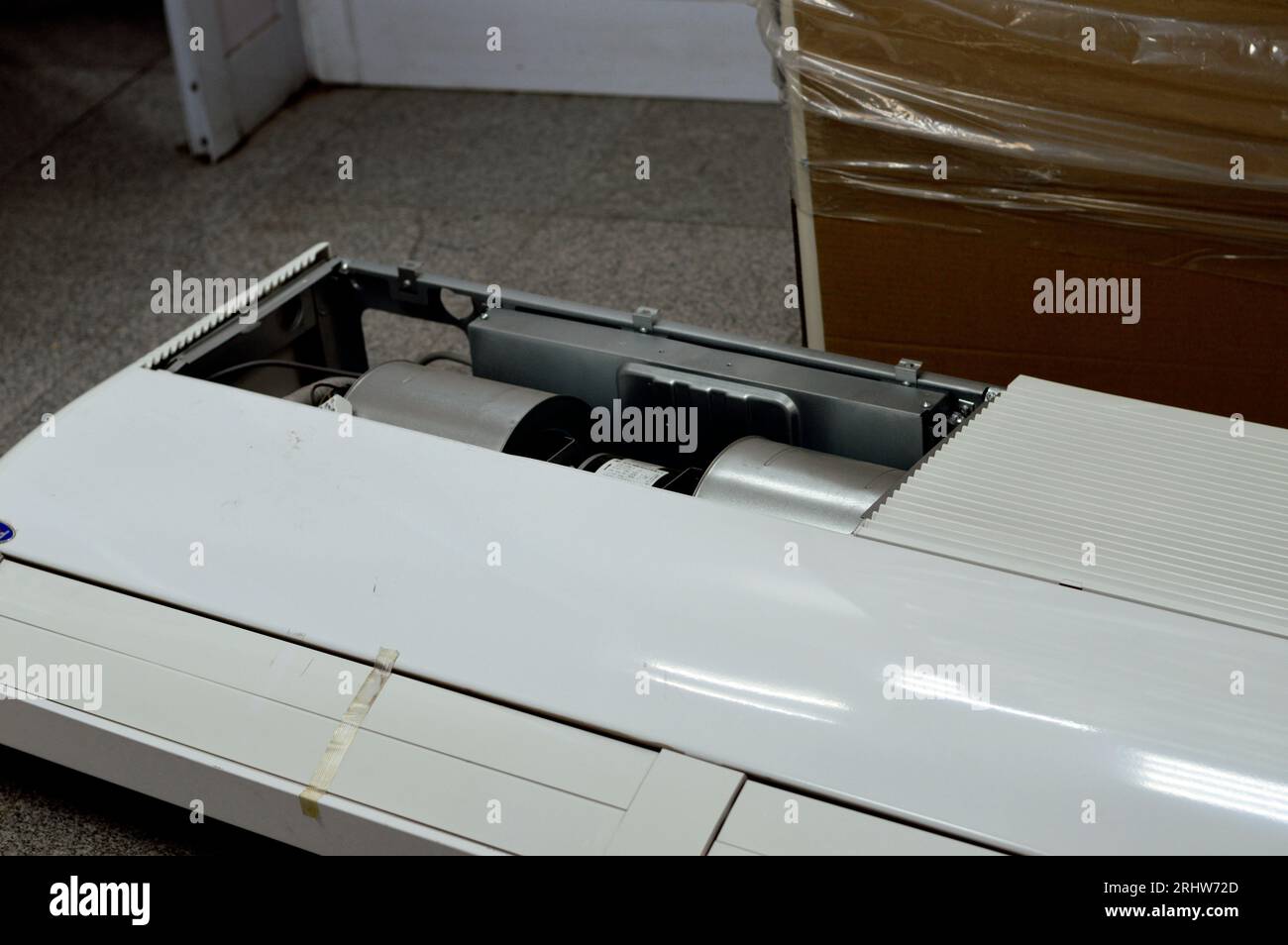 Cairo, Egypt, August 9 2023 Power air conditioner fan for cooling and