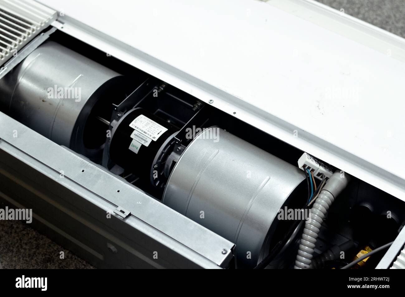 Cairo, Egypt, August 9 2023 Power air conditioner fan for cooling and