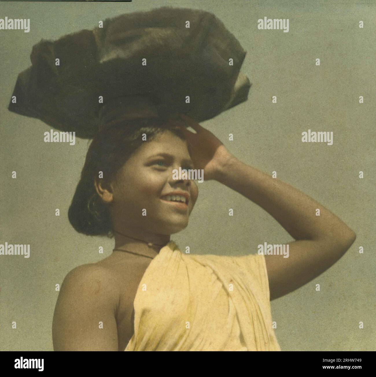 old vintage original black and white 1900s silver gelatin print hand