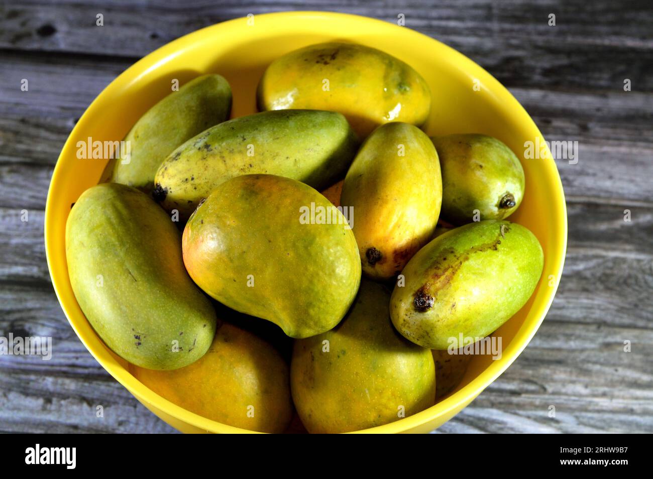 Bowl contains Egyptian fresh mango fruit with tropical delicacy