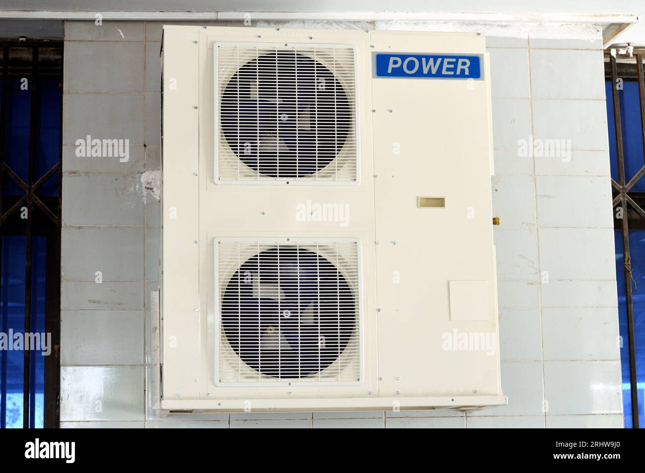 Cairo, Egypt, August 10 2023 Power air conditioner compressor for