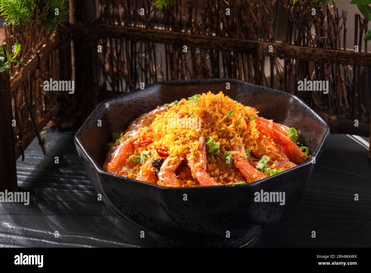 Delicious Chinese cuisine, Typhoon fried shrimp,Typhoon shelter shrimp Stock Photo