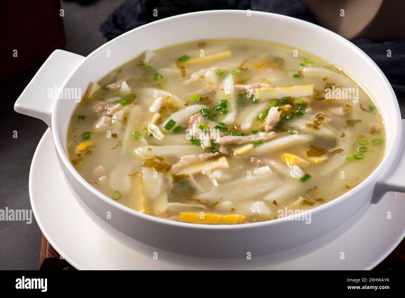 Chinese Mustard Pork Noodle，preserved snow vegetable Stock Photo Alamy