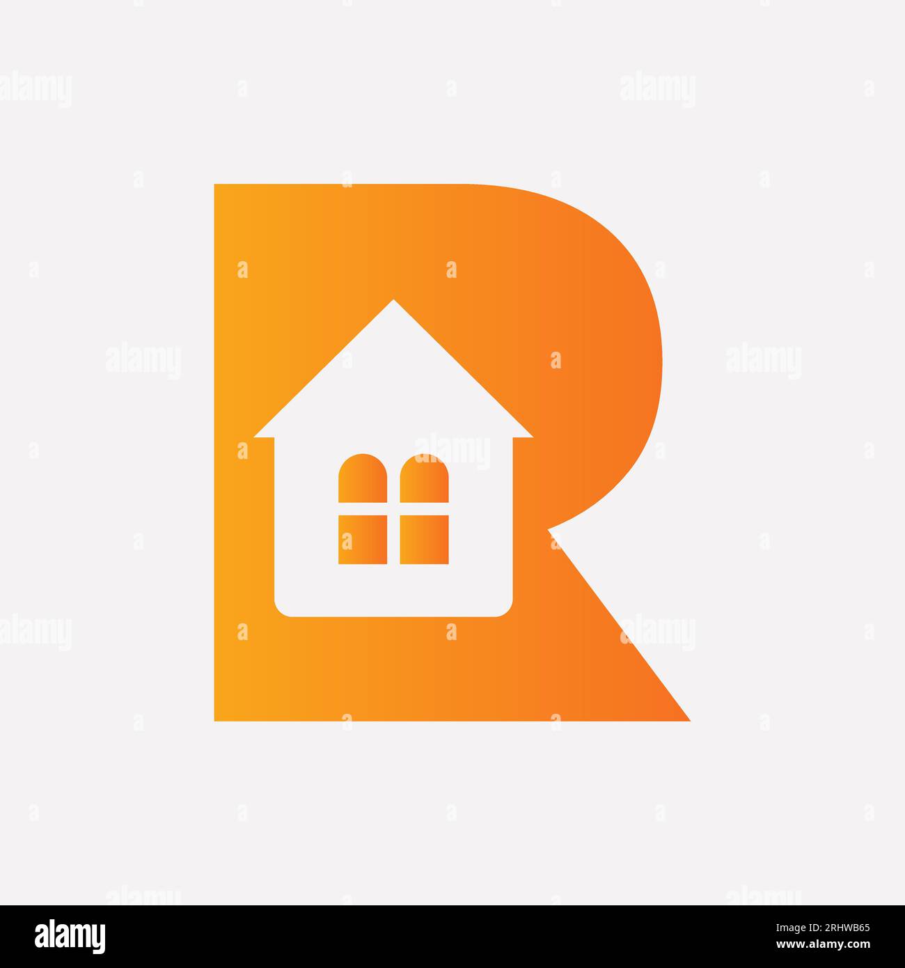 Letter R Home Concept With House Icon For Real Estate Symbol Stock