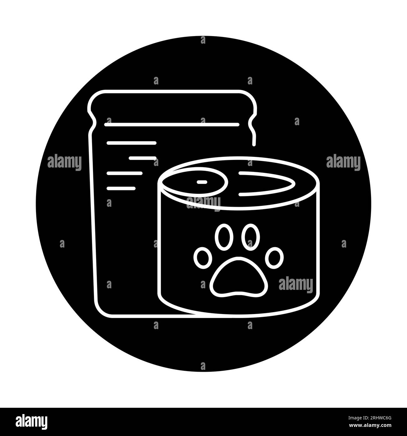 Pet food packaging black line icon. Pictogram for web page, mobile app
