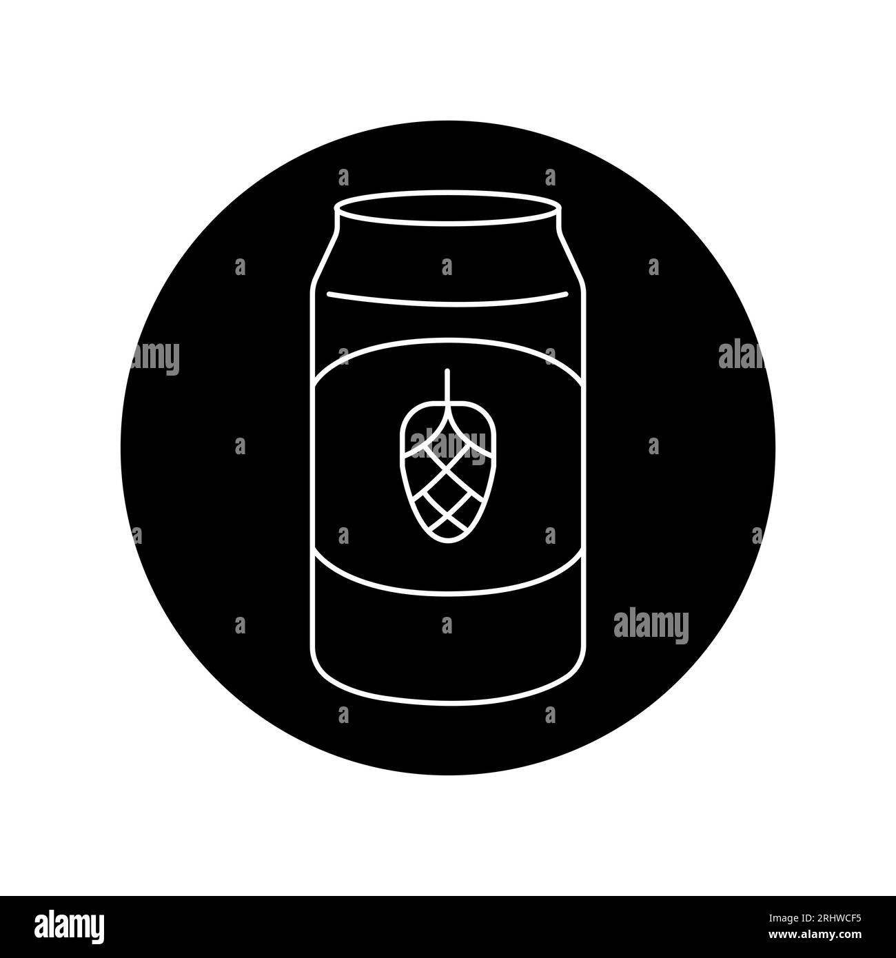 Beer in a tin can black line icon. Pictogram for web page, mobile app, promo. Stock Vector