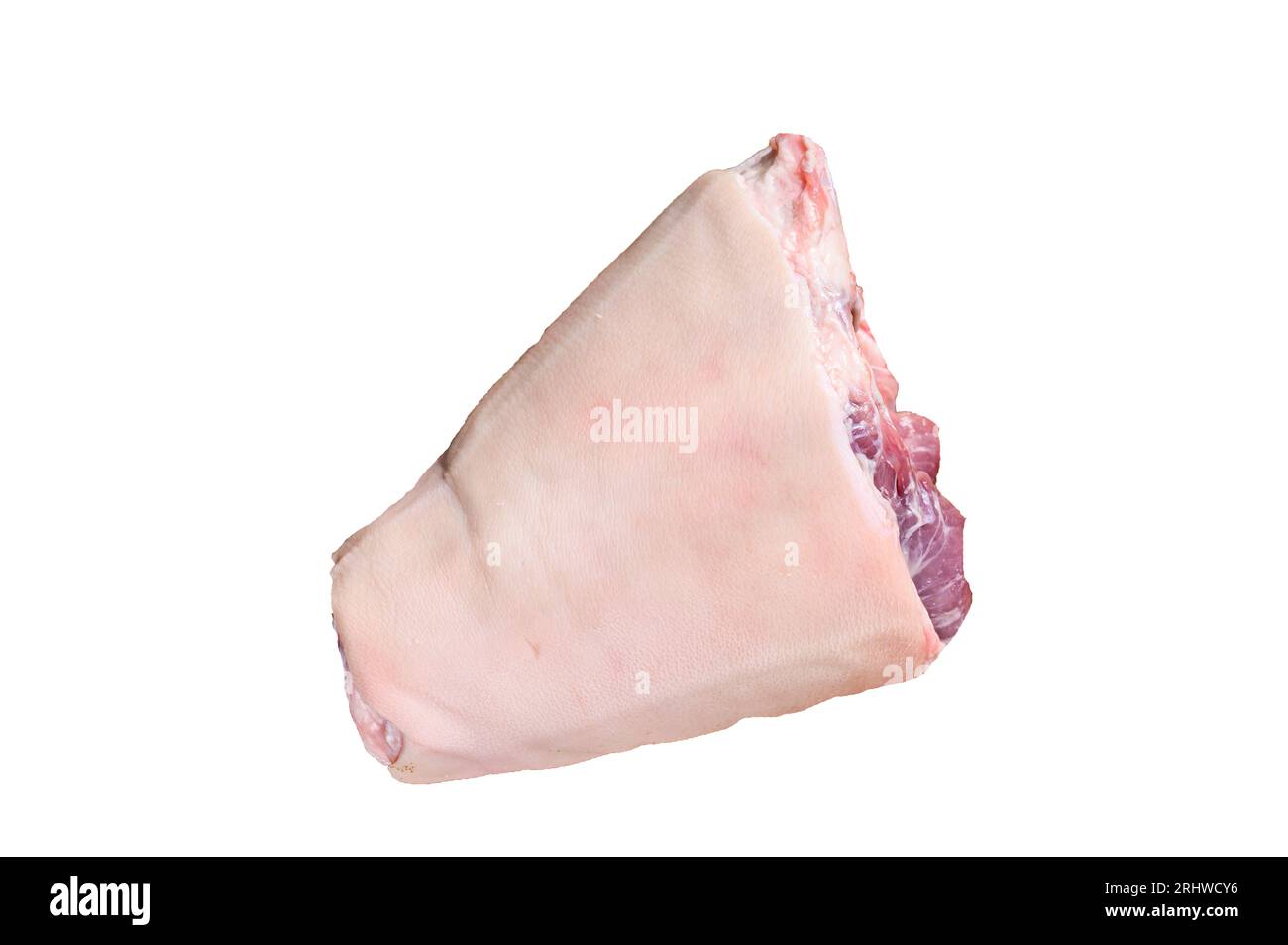 Raw pork knuckle meat on a kitchen table. High quality Isolate, white