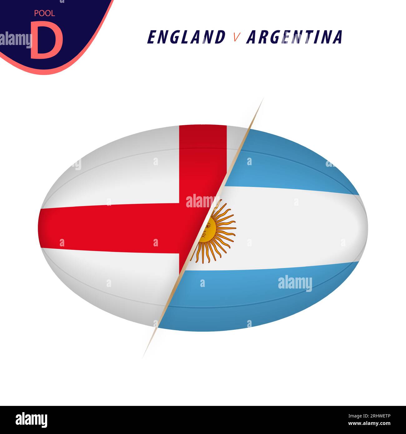 Rugby competition England v Argentina. Rugby versus icon. Vector