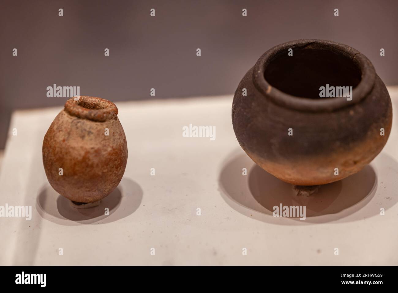 This toy pot is a rare find from the Keeladi archaeological Stock Photo