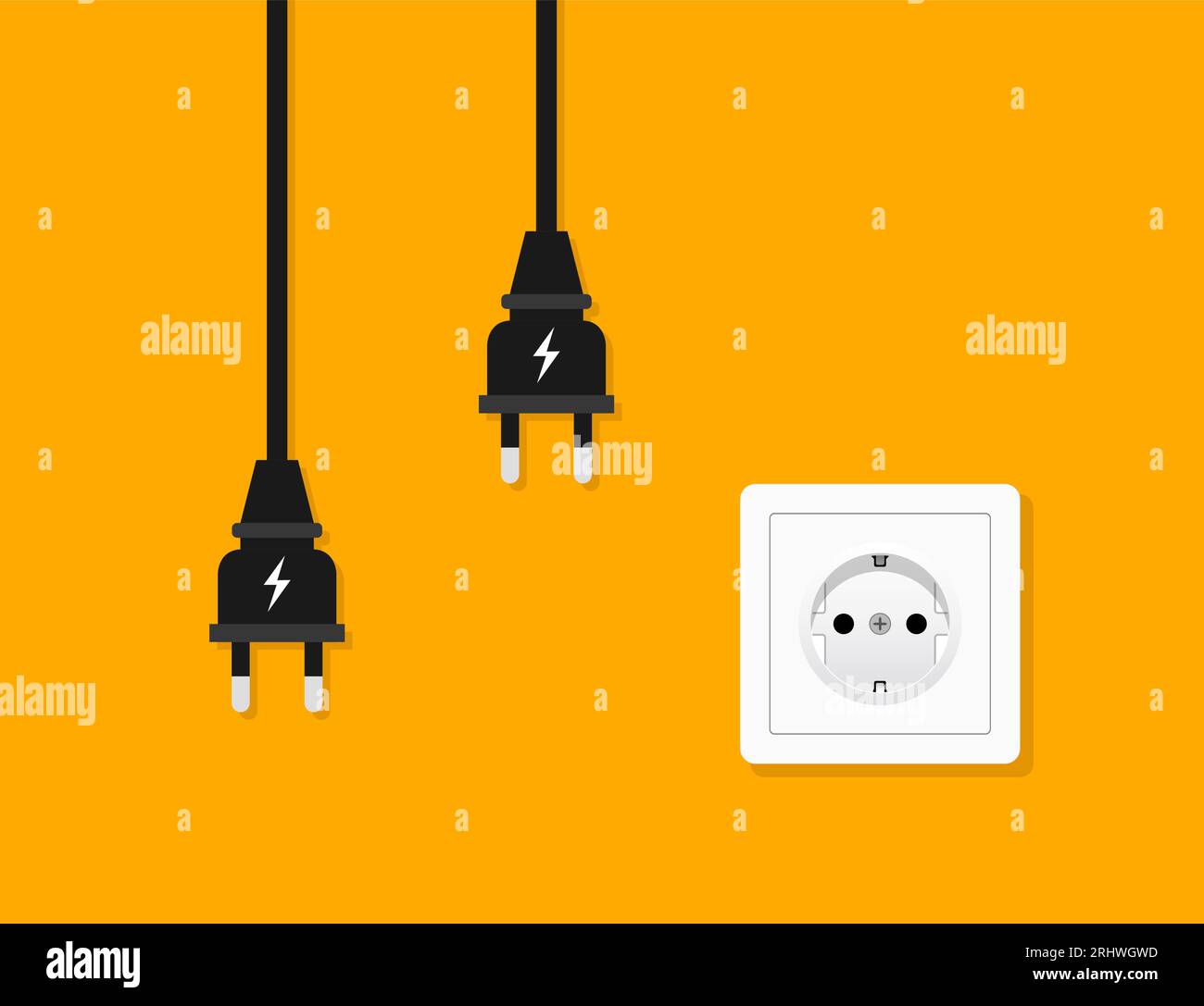 Power socket outlet wall plug icon electric round eu power socket