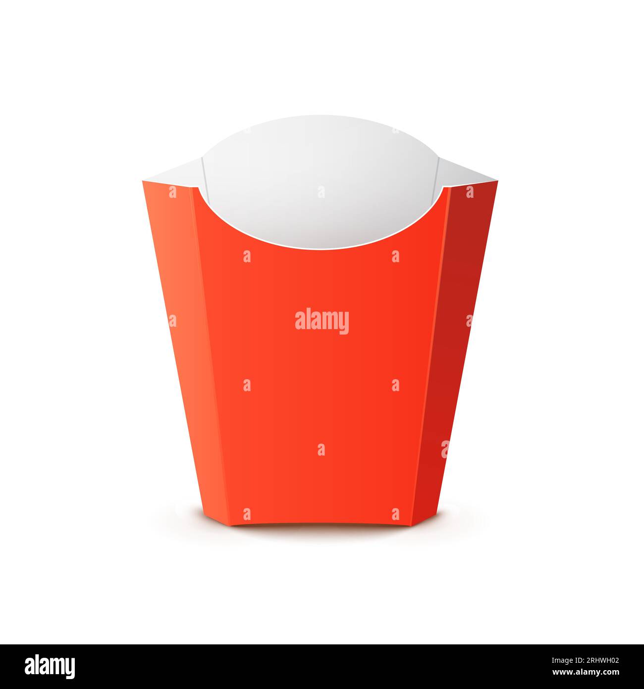 Fry potato package container box. French fries food takeaway design