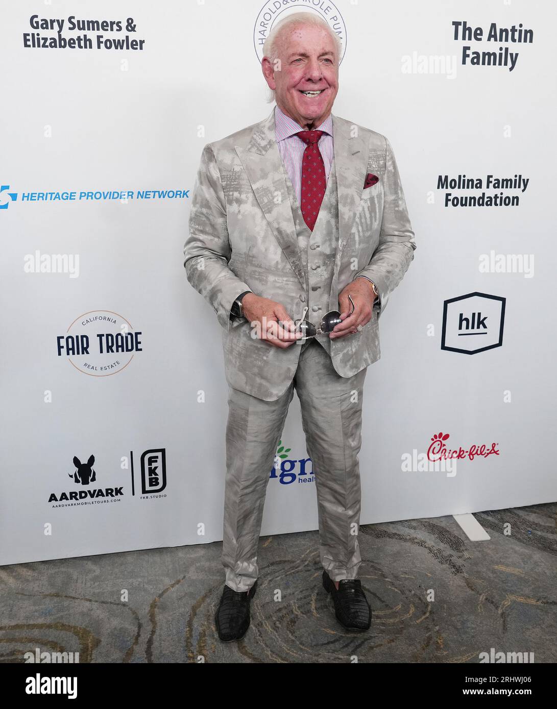 Ric Flair arrives at the 23rd Harold & Carole Pump Foundation Annual Gala held at The Beverly Hilton in Beverly Hills, CA on Friday, ?August 18, 2023. (Photo By Sthanlee B. Mirador/Sipa USA) Stock Photo