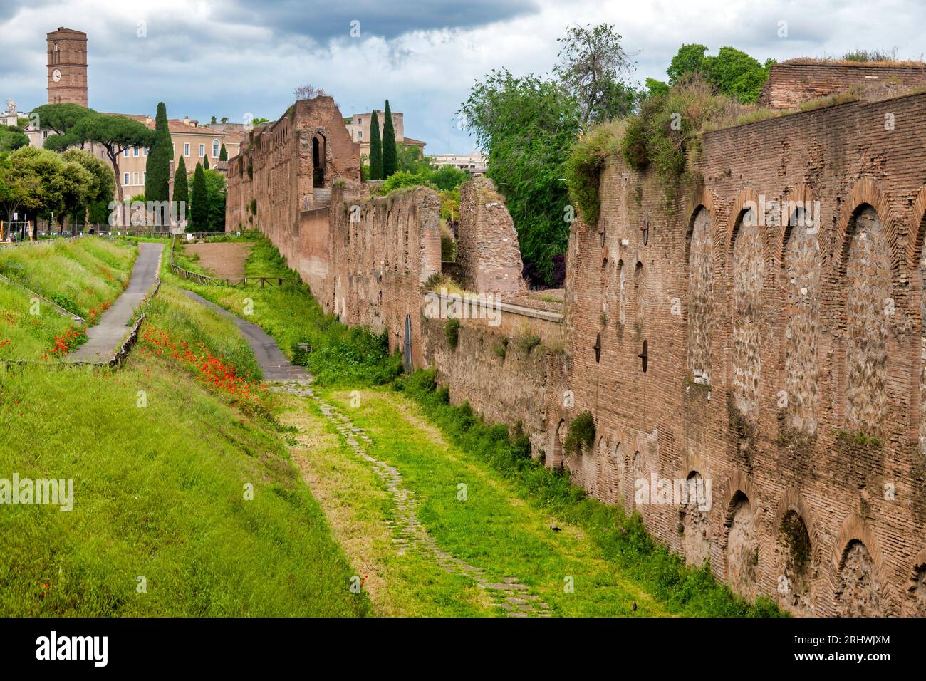 View of the Giardini Viale Carlo Felice, Rome, Italy Stock Photo